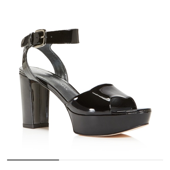 Stuart Weitzman Shoes - Stuart Weitzman Real Deal black patent platform healed sandal